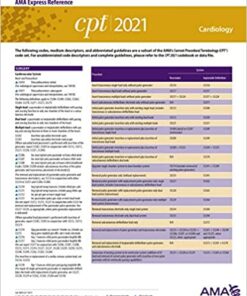 Cardiology (CPT 2021 Express Reference Coding Card) (Original PDF from Publisher)